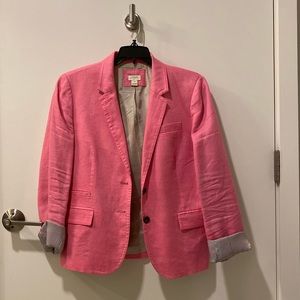 J. Crew pink linen blazer (lined) size 10